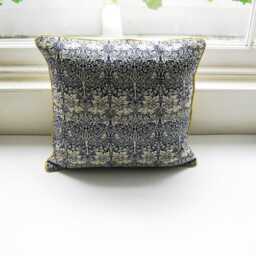William Morris, Morris's Brer Rabbit, Arts & Crafts, Dark Blue Cream Cotton Cushion Cover, Throw Pillow Home Decor - thumbnail 4
