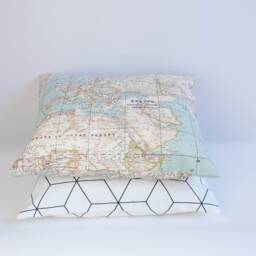 World Map Pillow Cover, Atlas Cushion Throw Wanderlust Pillow, Wedding Gift, Gift For Her, Different Sizes - thumbnail 4
