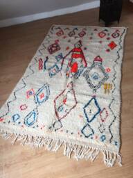 Moroccan Handwoven Rug, Wool/Bohemian Rug Azilal Rug Berber Atlas Vintage 135 X 234 cm 4.42 7.67 Ft Azl 228 - thumbnail 1