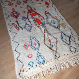 Moroccan Handwoven Rug, Wool/Bohemian Rug Azilal Rug Berber Atlas Vintage 135 X 234 cm 4.42 7.67 Ft Azl 228 - thumbnail 4