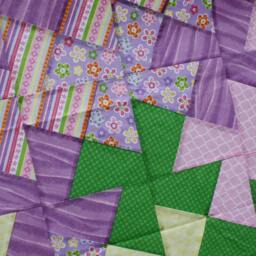 Unfinished Quilt Top Ready To Lap Throw Baby Girl Blanket Purple Green Pink Twister - thumbnail 2