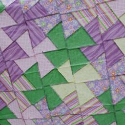 Unfinished Quilt Top Ready To Lap Throw Baby Girl Blanket Purple Green Pink Twister - thumbnail 4