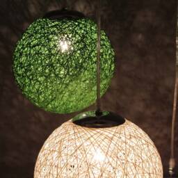 Colorful Hemp Rope Sphere Pendant Lights - Set Of 3 - thumbnail 3