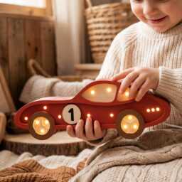 Wooden Car Lamp For Kids Perfect Gift Baby Shower Nursery Decor Night Light Personalized - thumbnail 2