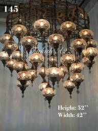 Turkish Mosaic Chandelier With 37 Large Globes , ID 145 - thumbnail 1