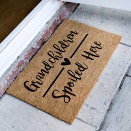 Grandchildren Spoiled Here - Personalized Family Doormat Custom Coir Door Mat Housewarming Gift - thumbnail 2