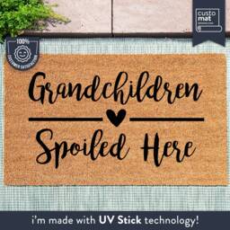 Grandchildren Spoiled Here - Personalized Family Doormat Custom Coir Door Mat Housewarming Gift - thumbnail 1