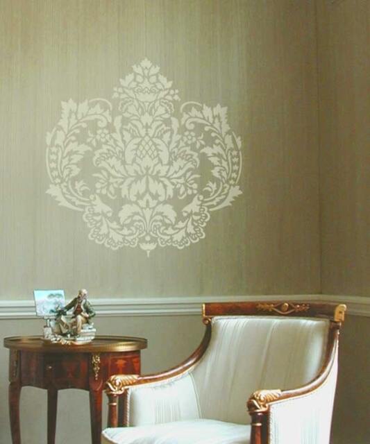 Wall Stencil Damasque Lg - Easy Diy Wall Decor With Stencils - image 1