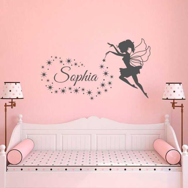 Personalized Girls Name Wall Decal - Fairy Star Art For Nursery 001 - image 1