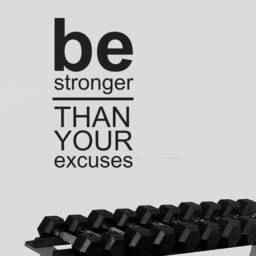 Be Stronger Than Your Excuses - Motivational Wall Sticker Contemporary Vinyl Decal Gym Fitness - thumbnail 2