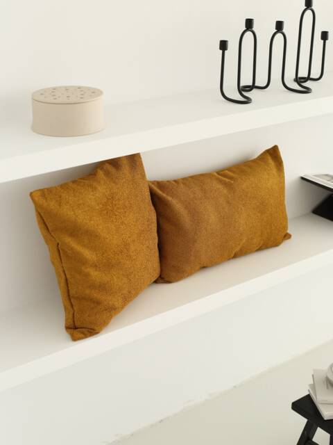 Teddy Boucle Mustard Yellow Throw Pillow Cover, Soft Cozy Custom Size Lumbar Super Comfy Cushion Cover - image 1