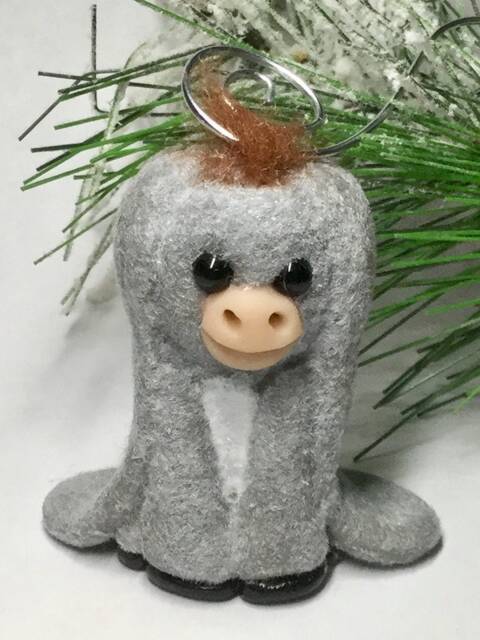 Ooak Nestor The Long Eared Donkey Ornament By Aaron Matthies - Light Gray - image 1