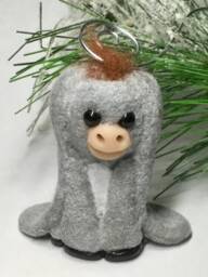 Ooak Nestor The Long Eared Donkey Ornament By Aaron Matthies - Light Gray - thumbnail 1