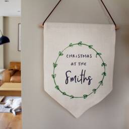 Personalised Family Christmas Wall Hanging Pennant - thumbnail 1