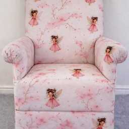 Laura Ashley Patchwork Child's Armchair Pink Roses & Polka Dot Fabric Kids Girls Seat Floral Pretty Bedroom Nursery Animals Fairies - thumbnail 4