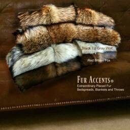 Luxury Faux Wolf Fur Throw Blanket - Golden Brown Minky Lining - thumbnail 4