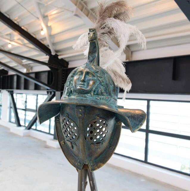 Thracian Gladiator Helmet Replica Ancient Roman Armor, Bronze Sculpture - image 1