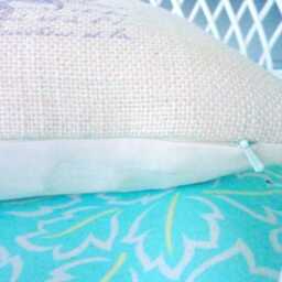 Lavender Truck Pillow Cover, Farmhouse Burlap Throw - thumbnail 4