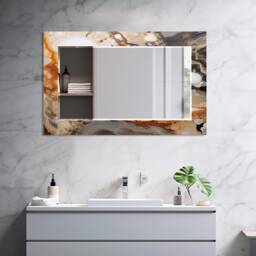 Mirror Wall Decor, For Bathroom, Entryway Hallway Mirror, Luxury Home Living Room Decorative On Tempered Glass - thumbnail 2