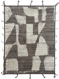 Hand-Knotted Moroccan Beni Ourain Rug, 100% Natural Wool, Modern Berber Carpet For Living Room - thumbnail 1
