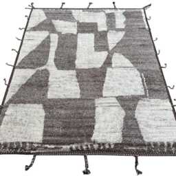 Hand-Knotted Moroccan Beni Ourain Rug, 100% Natural Wool, Modern Berber Carpet For Living Room - thumbnail 2