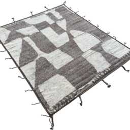 Hand-Knotted Moroccan Beni Ourain Rug, 100% Natural Wool, Modern Berber Carpet For Living Room - thumbnail 3