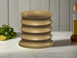 Sustainable Planter With Drainage - Soft Wave Indoor Pot, Eco-Friendly 3D Printed Design Matching Tray Brim - thumbnail 1