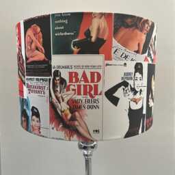 Vintage Movies Sirens Heroes Of Comedy Collage Style Cylinder/Drum Lampshades/ Pendant Shade/ Table - thumbnail 3