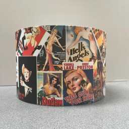 Vintage Movies Sirens Heroes Of Comedy Collage Style Cylinder/Drum Lampshades/ Pendant Shade/ Table - thumbnail 2