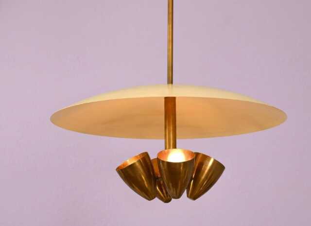 Mid Century Modern 4 Light Indirect Pendant Raw Brass Sputnik Chandelier Luxury Perfect Lighting Home Decor - image 1