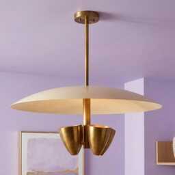 Mid Century Modern 4 Light Indirect Pendant Raw Brass Sputnik Chandelier Luxury Perfect Lighting Home Decor - thumbnail 3