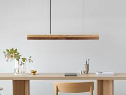 Pendant Lamp - Oak Wood & Corten Steel Dining Room Gantlights Led