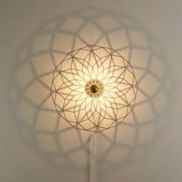 Wall Lamp Shadow Image Sacred Geometry Torus Vortex - Wooden Lampshade Ceiling Mandala - thumbnail 2