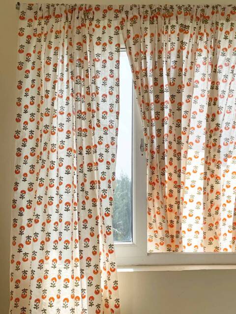 Boho Curtains, Living Room Farmhouse Feel Custom Made, 2 Panels - image 1