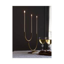 Minimal Gold Candelabra Modern Tabletop Candlestick For Wedding, Celebration & Housewarming - thumbnail 1