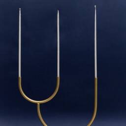 Minimal Gold Candelabra Modern Tabletop Candlestick For Wedding, Celebration & Housewarming - thumbnail 3