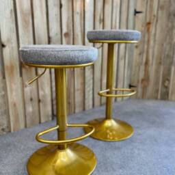 Cowhide Bar Stools/Counter Stool - Adjustable Height Gl - thumbnail 3