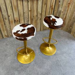Cowhide Bar Stools/Counter Stool - Adjustable Height Gl