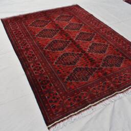 Handmade Afghan Khal Mohammadi Rug Turkmen Wool, Geometric Design - 4'10x6'8 - thumbnail 2