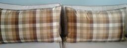 Silk Taffeta Brown Check Plaid Celerie Kemble Glimmer Pillow Cover