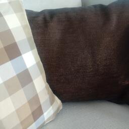 Silk Taffeta Brown Check Plaid Celerie Kemble Glimmer Pillow Cover - thumbnail 2