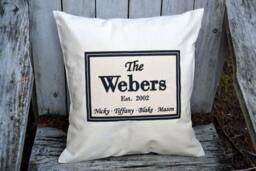 Personalized Pillow, Cotton Anniversary Gift, 2nd Anniversary, Mother's Day, Custom Housewarming, Cotton - thumbnail 1
