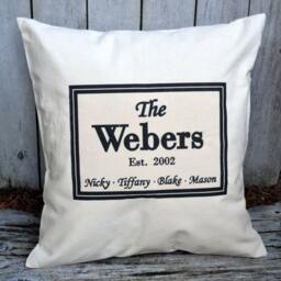 Personalized Pillow, Cotton Anniversary Gift, 2nd Anniversary, Mother's Day, Custom Housewarming, Cotton - thumbnail 3