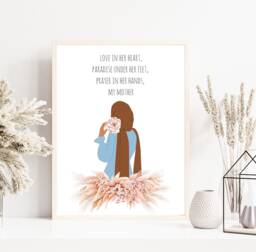 Eid Gifts For Mum, Islamic Gifts, Gift Grandmother, Personalised Print, Muslim Ramadan Gift, A4 Print No Frame - thumbnail 1