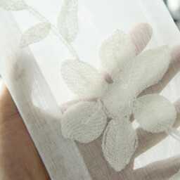 Custom Voile Curtain Sheer Polyester Vine Flower Embroidered Curtain , Made To Measure - thumbnail 2