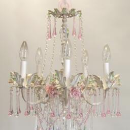 Bella Rose Chandelier - Romantic Shabby Chic Style Available in 3 Sizes & Many Finishes, Custom Made For You - thumbnail 2