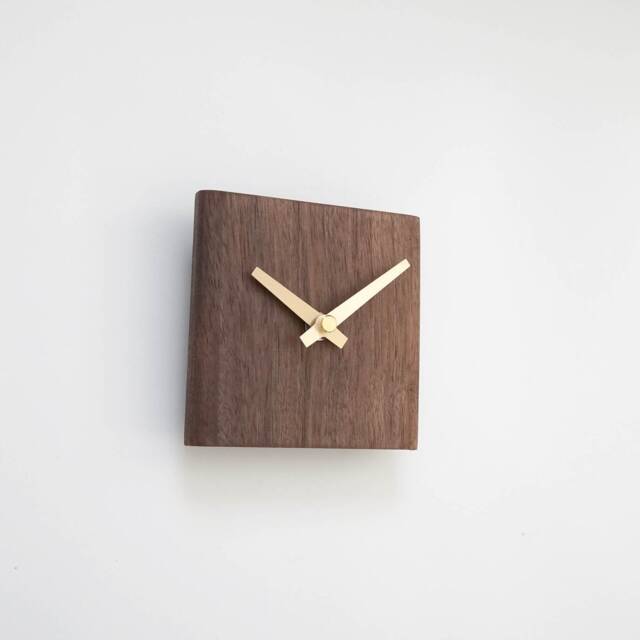 Framoku Mid Century Wall Clock Square Solid Walnut Wood - image 1