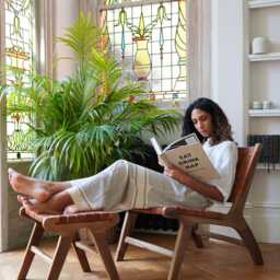 Introductory Offer Caramel Brown Luxury Leather & Walnut Wood Woven Lounge Chair, Accent Handmade Armchair, Woven Leather - thumbnail 3
