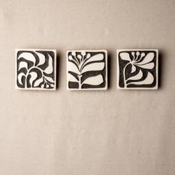 Tile Wall Art - Choose From 3 Patterns Stoneware Ceramic - Made To Order Mod Peony