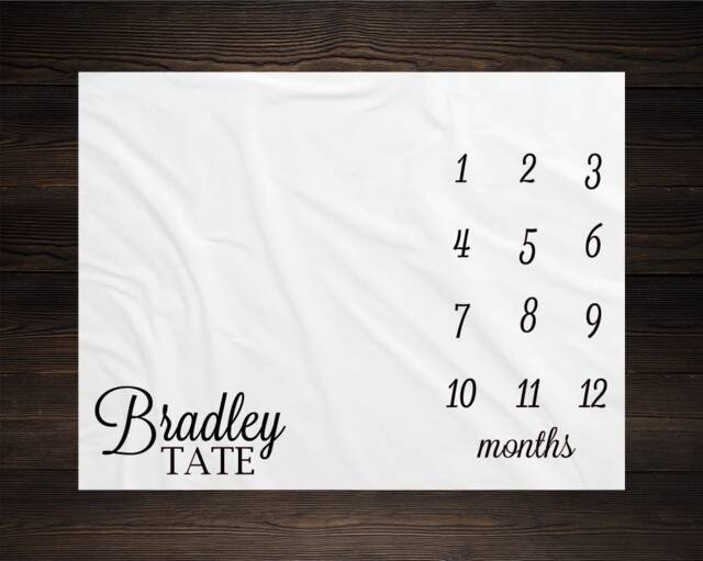 Gender Neutral Milestone Blanket Month Baby Growth Tracker Soft Fleece Shower Newborn Gift Watch Me Grow - image 1